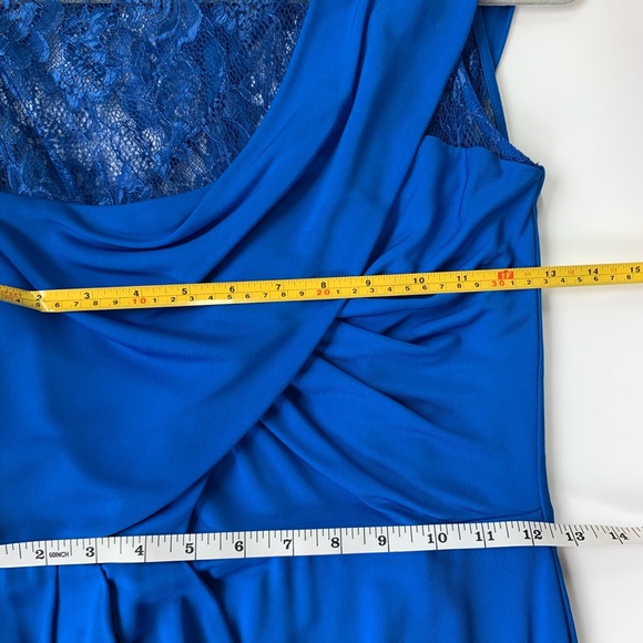 NWOT David Meister Blue Cocktail Dress w/ Lace 4 - Picture 4 of 8